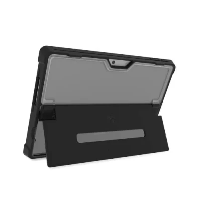 Abbildung von STM Dux Shell Case Schutzhülle für Microsoft Surface Pro 9 schwarz/transparent (Militär Standard, Transparente Rückseite, Standfunktion, Kompatibel mit dem TypeCover)