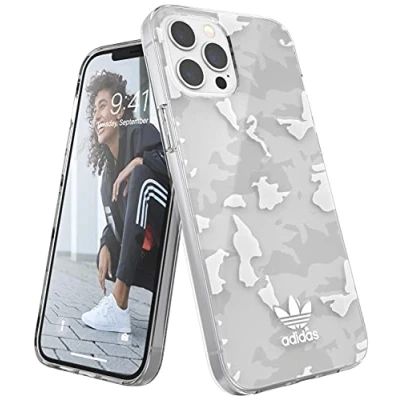 Abbildung von adidas Hülle Entwickelt für iPhone 12 Pro Max Hülle, 6.7 Zoll, Fallgeprüfte Hüllen, stoßfeste erhöhte Kanten, Original Snap Case Schutzhülle, Transparent/Weiß
