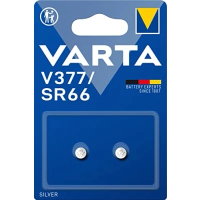 Abbildung von VARTA Batterien Knopfzellen V377/SR66, 2 Stück, Silver Coin, 1,55V, kindersichere Verpackung, für elektronische Kleingeräte Uhren, Autoschlüssel, Fernbedienungen, Waagen, Made in Germany