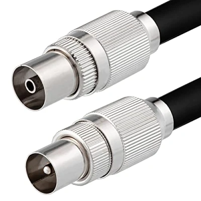 Abbildung von 2X IEC Buchse Stecker Antennen Kabel Kupplung Metall Koax Demontierbar TV SAT HD