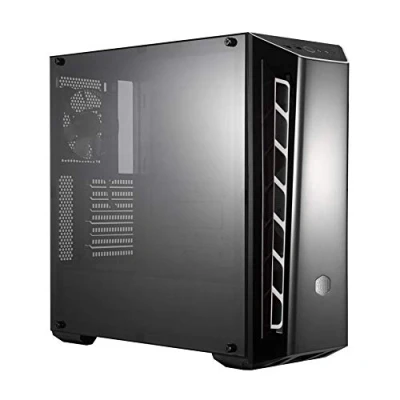 Abbildung von Cooler Master MasterBox MB520 ATX PC Gehäuse mit getönter Frontplatte, Racing Design Lufteinlässen, transparenter Seitenwand, flexiblen Luftstromkonfigurationen weißer Akzent