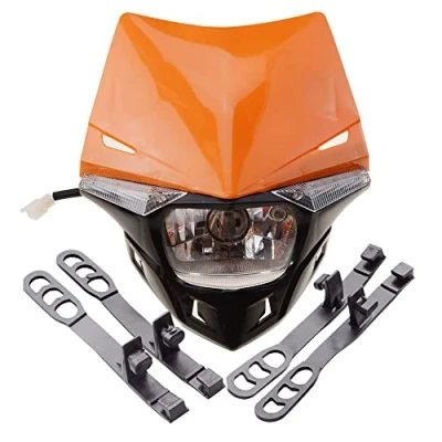 Abbildung von GOOFIT Orange H4 12V 35W Scheinwerfer Mini Blinkerleuchten Lichtmaske mit Front Verkleidung Ersatz für Motorrad Motocross Racer ATV Dirtbike Pocketbike