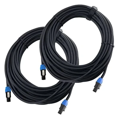 Abbildung von Pronomic pro line BOXSP4 15 Lautsprecherkabel 4x 2,5 mm² 1 Paar professionelle Boxenkabel für DJ &amp; PA Länge: m Stecker: 4 Pol Speakon kompatibel Spannzangen Zugentlastung Schwarz