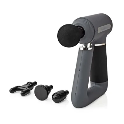 Abbildung von Sport Massagepistole Batteriebetrieben Eingebautes Lithium Ion Wiederaufladbar 6 Massagemodi USB Kabel Grau