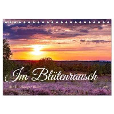 Abbildung von Im Blütenrausch der Lüneburger Heide (Tischkalender 2025 DIN A5 quer), CALVENDO Monatskalender