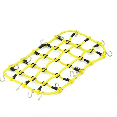 Abbildung von WANGCL RC Gepäcknetz 1:10 Elastisch Cargo Net mit Haken Zubehör für Car Crawler Trucks Kompatibel D90 SCX10 90046 TRX 4 Gelb