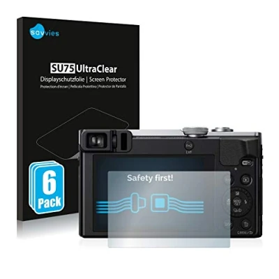 Abbildung von Savvies 6 Stück Schutzfolie für Panasonic Lumix DMC TZ71 Displayschutz Folie Ultra Transparent