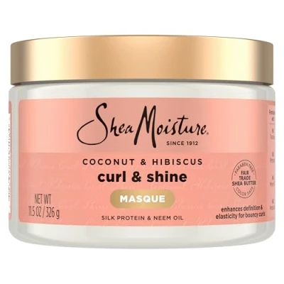 Abbildung von Shea Moisture Haarmaske Coconut &amp; Hibiscus Curl Shine 340g