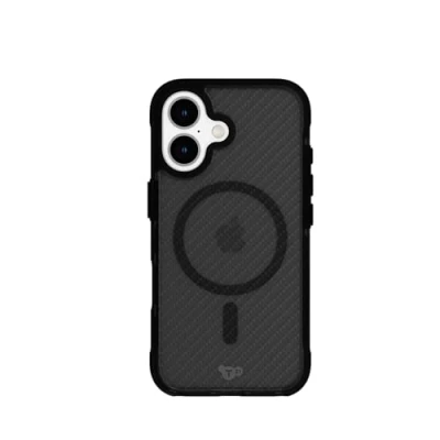 Abbildung von tech21 EvoArmor für iPhone 16 kompatibel mit MagSafe Aufprallschutz Hülle 21x Militärstandard getestet in Schwarz