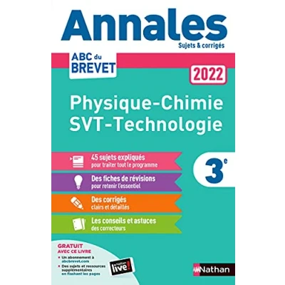 Abbildung von Annales Brevet 2022 Physique Chimie SVT Technologie Corrigé: Sujets et corrigés
