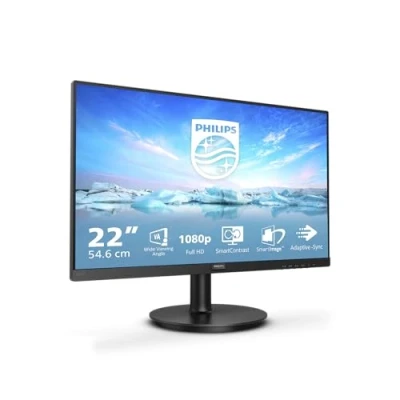 Abbildung von Philips Monitors Monitor 221V8/00 22 Zoll FHD 1920x1080, 75Hz, VA, 4ms, MegaInfinity DCR, AdaptiveSync, Flickerfree, Lowblue, VESA, HDMI), Schwarz