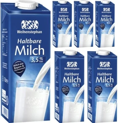 Abbildung von Weihenstephan Haltbare Milch 3,5% Fett 1000 mililiter X 6 STÜCK mit Pufai kostenlosem Überraschungsgeschenk