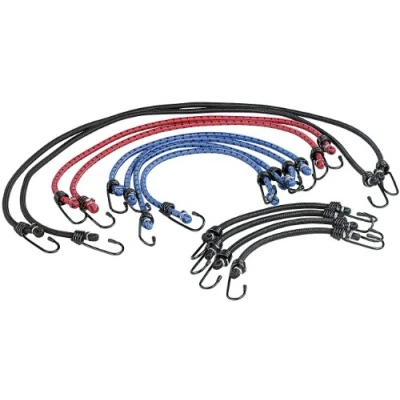 Abbildung von AGT Expander: 12er Set extra starke Universal Gepäckspanner in 4 Längen (Gepäckspanner Fahrrad, kurz, Spanngummi stark)