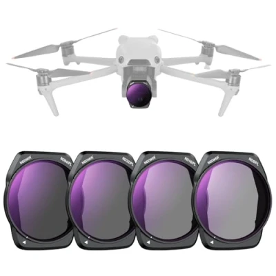 Abbildung von NEEWER ND/PL Filter Set Kompatibel mit DJI Air 3S, 4er Pack ND8/PL, ND16/PL, ND32/PL, ND64/PL Graufilter Polarisator, Drohnen Objektiv Zubehör, schlank mehrfach beschichtetes optisches HD Glas, FL A87