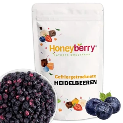 Abbildung von Gefriergetrocknete Wilde Heidelbeeren 100g Früchte Trockenfrüchte Gefriergetrocknet Blaubeeren zum Backen, Kuchendekoration, Snacks, Müsli, Desserts