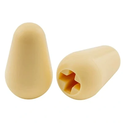 Abbildung von Musiclily USA Gewinde Gitarre 5 Weg Schalter Kopf Kappe Strat Switch Knobs Caps Tips für Fender Tele Style E Gitarre,Creme(2 Stück)