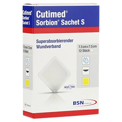 Abbildung von Sorbion Cutimed Sachet S Wundauflage 7,5x7,5 cm