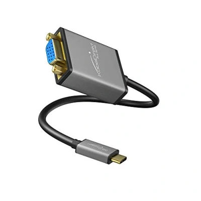 Abbildung von KabelDirekt USB C auf VGA Adapter 0,15m (Auflösungen bis zu 1920 x 1200 / 60Hz, 3.1 und Thunderbolt 3, geeignet für MacBook Pro 2016/2017, 12“, Chromebook Pixel uvm.)