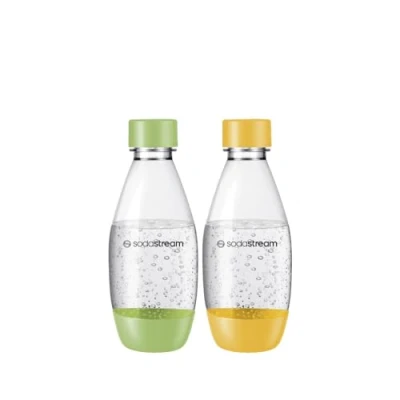 Abbildung von SodaStream 0,5L BPA freie FUSE Kunststoffflasche in gelb &amp; grün Spülmaschinengeeignet Kompatibel mit DUO, E Terra, uvm. 2er Pack