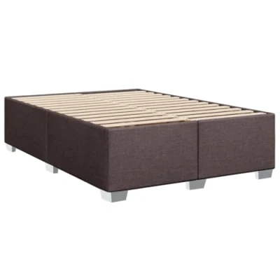 Abbildung von vidaXL Bettgestell, Bett mit Bettfüße Lattenrost, Polsterbett für Schlafzimmer, Doppelbett Bettrahmen, Modern, Dunkelbraun 160x200cm Stoff