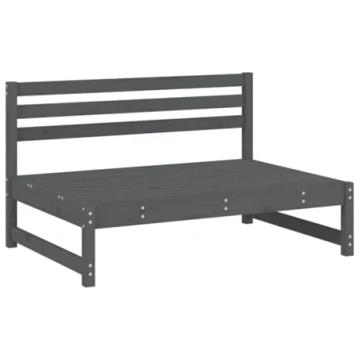Abbildung von vidaXL Garten Ecksofa, Modular Gartenmöbel, Sofa Lounge Sessel für Terrasse Balkon, Gartensofa Gartensessel, Grau Massivholz Kiefer