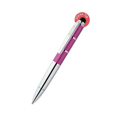 Abbildung von ONLINE Drehkugelschreiber und Eingeabestift in einem, mit Metallclip, D1 Standardmine, Piccolo Stylus Metallic Pink, 2in1 Mini Kuli fürs Portemonnaie, blauschreibend, Tip für Touchscreens