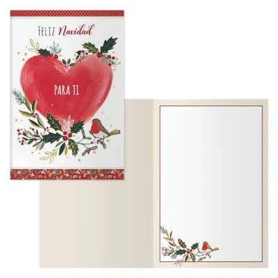 Abbildung von DOHE Weihnachtskarten Packung mit 6 Stück Größe: 11,5 x 17 cm (geschlossen) Inklusive Umschlag zur Aufbewahrung der Karte Modell Herz