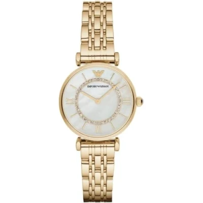 Abbildung von Emporio Armani Damen Zweizeiger Armbanduhr aus Edelstahl, 32 mm Gehäusegröße