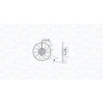 Abbildung von MAGNETI MARELLI 069422886010 Lüfter 345 12 288 VOLKSWAGEN: Transporter 4 Bus, Kastenwagen, Pritsche / Fahrgestell
