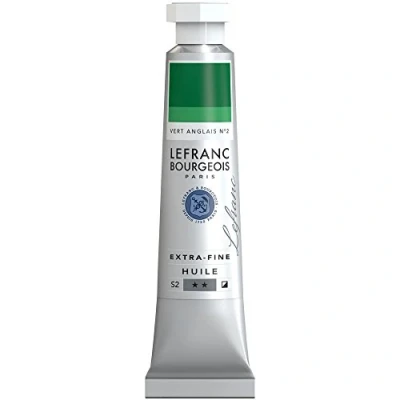 Abbildung von Lefranc Bourgeois 404983 extra feine Ölfarbe in Künstlerqualität aus hochwertigen Pigmenten, lebendige Farben, hohe Lichtechtheit, 20ml Tube Englischgrün Nr. 2