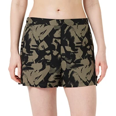 Abbildung von Calvin Klein Damen Pyjamahose Kurz, Grün (Blurswirls Greyolive), L