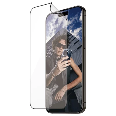 Abbildung von Apple iPhone 15 Pro Max Schutzfolie PanzerGlass Matrix Recycled Ultra Wide Fit Anti Bacterial Screenprotector incl. applicator ﻿Ultra