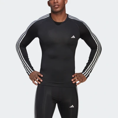 Abbildung von adidas Performance TF 3S LS Langarmshirt, Herren, Größe: 3XL, Black