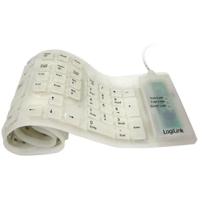 Abbildung von Logilink Tastatur Flexibel Wasserfest USB + PS/2 weiß