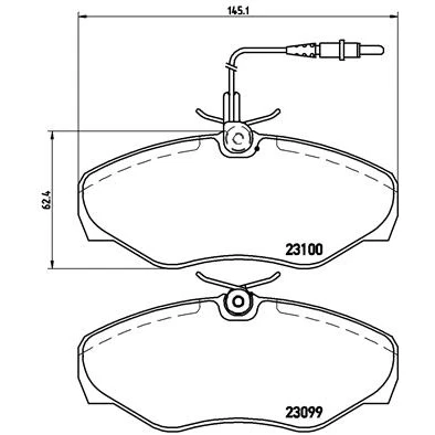 Abbildung von BREMBO P 68 026 Bremsbelagsatz inkl. Verschleißwarnkontakt ohne Zubehör RENAULT: ESPACE 3, Avantime
