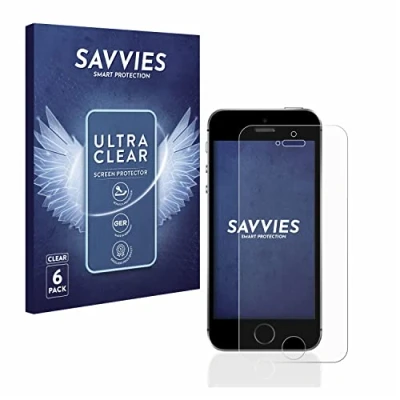 Abbildung von Savvies 6 Stück Schutzfolie für Apple iPhone SE 2016 Displayschutz Folie Ultra Transparent