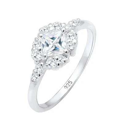 Abbildung von Elli PREMIUM Ring Damen Verlobung Zirkonia Steine Romantisch in 925 Sterling Silber