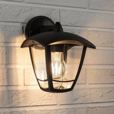 Abbildung von Paulmann LED Außen Wandleuchte &quot;Outdoor 230V Classic curved IP44 E27 Klarglas/Schwarz&quot;, 1 flammig, Leuchtmittel ohne Leuchtmittel, E27,