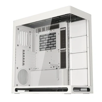 Abbildung von HAVN HS 420 Dual Chamber ATX Mid Tower PC Gehäuse Weiß Hybrid Design, 11x 140mm Lüfter &amp; 3X 420mm Radiator Support, SimpliCable Kabelmanagement, Tempered Glass, PWM Hub