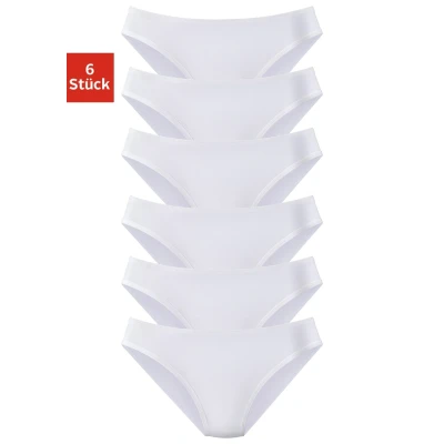 Abbildung von Lascana Vivance Active 6 PACK Slip, Damen, Größe: 32/34, Weiß
