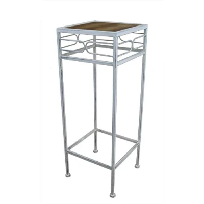 Abbildung von PrimoLiving Blumenhocker aus Metall/Holz grau eckig Gr. S (P 178)