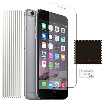 Abbildung von TECHGEAR [10 Stück Displayschutz für iPhone 6 Ultra Klare Schutzfolie Apple mit Reinigungstuch + Applikationskarte
