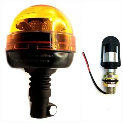 Abbildung von MelTruck® LED Rundumleuchte Orange Warnleuchte 12V 24V R65 R10 flex Blitzleuchte 4 Blitz (Aufsteckrohr I)