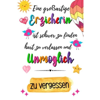 Abbildung von Eine großartige Erzieherin ist schwer zu finden: A5 Notizbuch danke geschenke für lehrer Lehrerinnen Ideales Abschiedsgeschenk Lieblingslehrer und