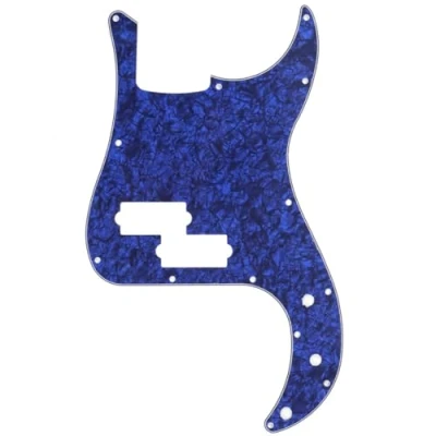 Abbildung von Musiclily 13 Löcher Precision Bass Pickguard P Schlagbrett für 4 Saiter Fender American/Mexican Standard Bass,4 lagig Blue Pearl