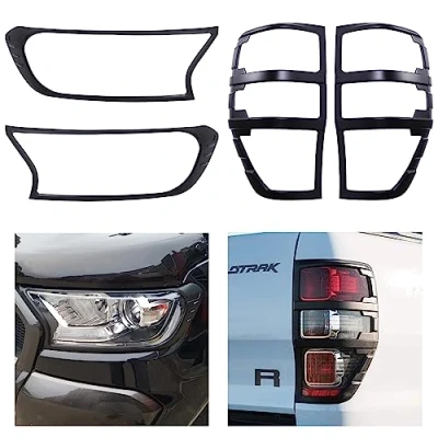 Abbildung von JHCHAN Scheinwerferabdeckung und Rücklichtabdeckung für Ford Ranger 2012 2022 Wildtrak Raptor XL XLT Limited Platinum Tremor T6 T7 T8 MK1 MK2 MK3 (2015 Rücklicht Scheinwerfer Satz)