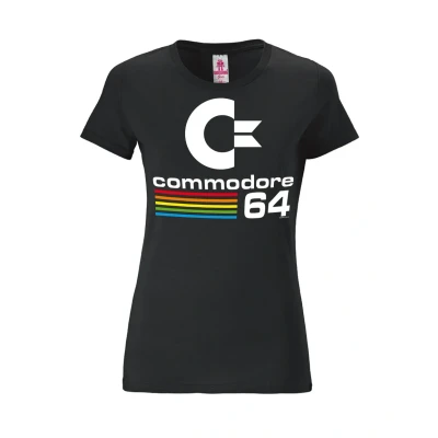 Abbildung von Logoshirt Commodore 64 LOGO Tshirt print, Damen, Größe: XS, Schwarz