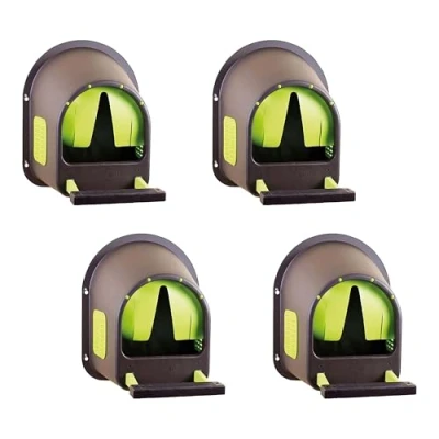 Abbildung von horizont Legenest für Hühner, MyCozyNest, aus Kunststoff, zur Wandmontage, Nest große Hühnerbox, Kunststoffnest, Legebox, Geflügelnest, sehr robust (Braun Limettengrün, 4er Pack)