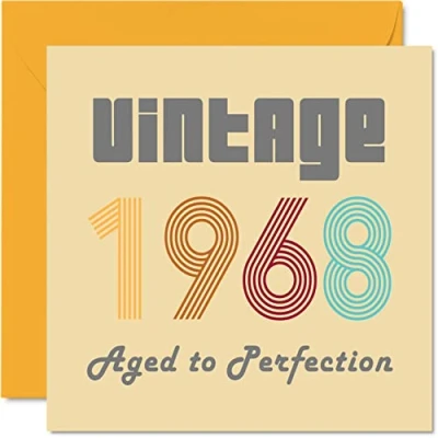 Abbildung von Geburtstagskarten zum 56. Geburtstag für Männer und Frauen Vintage 1968 Aged To Perfection 56 Lustig Sie Ihn 145 mm x Glückwunschkarten