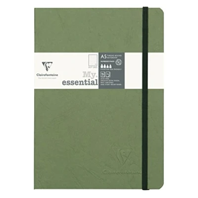 Abbildung von Clairefontaine 793433C Notizbuch AgeBag My Essentials, DIN A5, 14,8 x 21 cm, 96 Blatt, dot, nummeriert, 90g, 1 Stück, grün